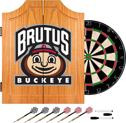 NCAA Ohio State University Wood Dart Cabinet Set in Saudi Arabia