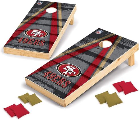 NFL Pro Football 2' x 4' Wood Direct Print Tournament Cornhole Set by Wild Sports, Comes with 8 Bean Bags - Perfect for Tailgate, Outdoor, Backyard in Kuwait