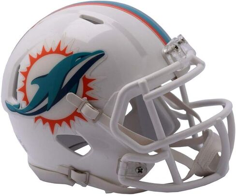 خوذة Riddell NFL Miami Dolphins للجنسين طبق الأصل Mini Speed ​​Stylemiami Dolphins خوذة طبق الأصل طراز Mini Speed ​​2018، ألوان الفريق، مقاس واحد in Saudi Arabia