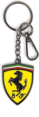 حلقة مفاتيح من Fuel For Fans للجنسين Formula 1 Scuderia Ferrari Shield، فضي، مقاس واحد (130101061) in Kuwait