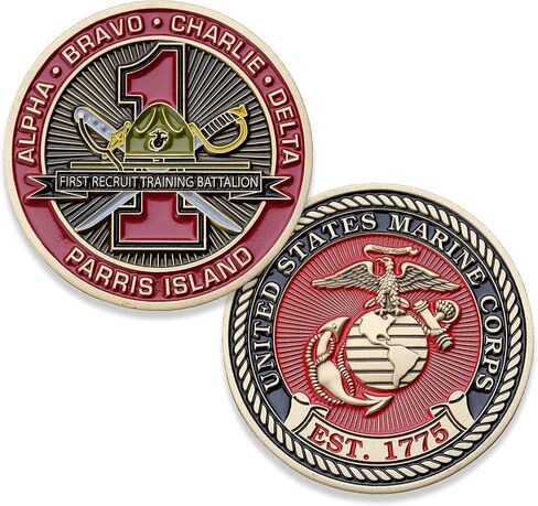 عملة تحدي كتيبة تدريب المجندين الأولى من USMC - جزيرة 1st BN Parris - عملات عسكرية لتدريب مشاة البحرية - صممها مشاة البحرية لمشاة البحرية - مرخصة رسميًا in Kuwait