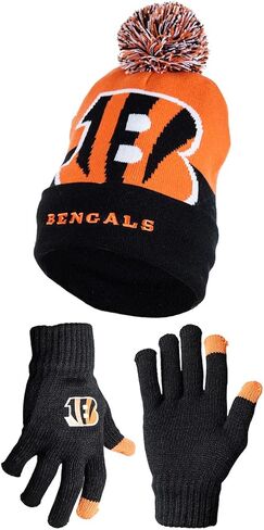 Ultra Game NFL Mens Womens Super Soft Winter Beanie Knit Hat with Extra Warm Touch Screen Gloves in Saudi Arabia