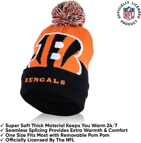Ultra Game NFL Mens Womens Super Soft Winter Beanie Knit Hat with Extra Warm Touch Screen Gloves in Saudi Arabia