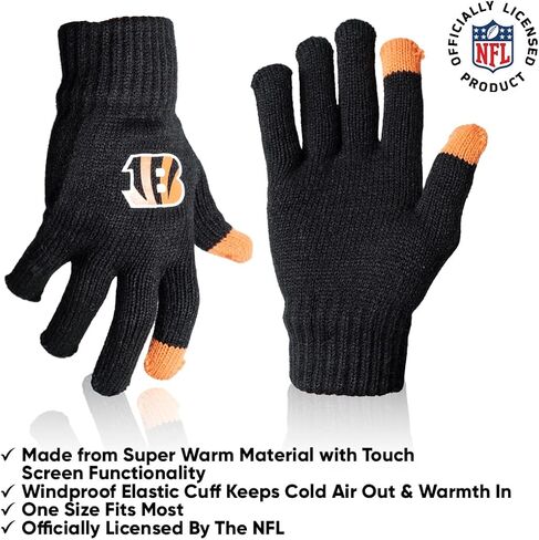 Ultra Game NFL Mens Womens Super Soft Winter Beanie Knit Hat with Extra Warm Touch Screen Gloves in Saudi Arabia