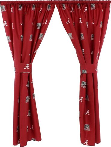 College Covers Everything Comfy Alabama Crimson Tide Curtain Panel Set, 2 Panels, 2 Matching Tie Backs, 42 inches Wide by 84 inches Long in Saudi Arabia