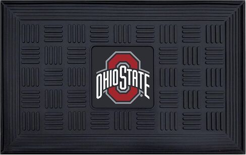 FANMATS - 11395 NCAA Ohio State University Buckeyes Vinyl Door Mat Black 19"x30" in Saudi Arabia