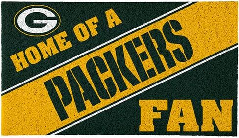 سجادة باب Green Bay Packers، مرخصة رسميًا مقاس 28 × 16 بوصة، سجادة رياضية داخلية وخارجية in Kuwait
