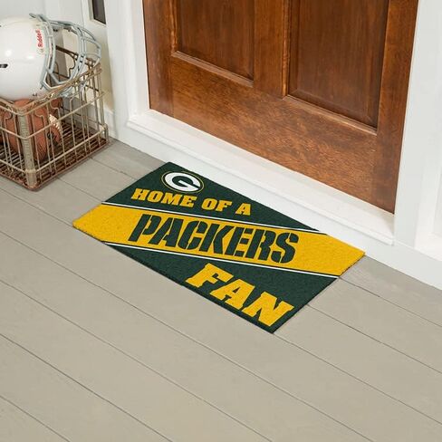 سجادة باب Green Bay Packers، مرخصة رسميًا مقاس 28 × 16 بوصة، سجادة رياضية داخلية وخارجية in Kuwait