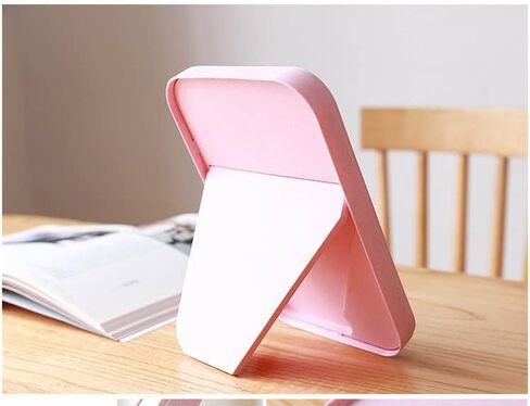 مكياج XPXKJ للطاولة، مرآة مكياج قابلة للطي لسطح المكتب، مرآة ديكور غرفة كوكيت (طي مربع، وردي) in Kuwait