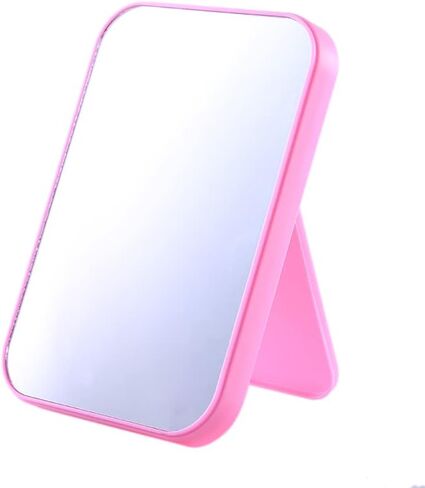 مكياج XPXKJ للطاولة، مرآة مكياج قابلة للطي لسطح المكتب، مرآة ديكور غرفة كوكيت (طي مربع، وردي) in Kuwait