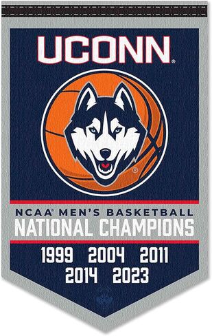 Connecticut Huskies UCONN 5 Time 5x Basketball National Champions Banner in Saudi Arabia