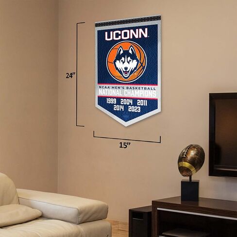 Connecticut Huskies UCONN 5 Time 5x Basketball National Champions Banner in Saudi Arabia