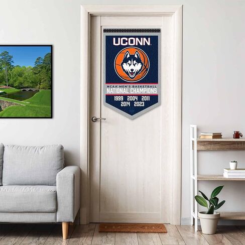 Connecticut Huskies UCONN 5 Time 5x Basketball National Champions Banner in Saudi Arabia