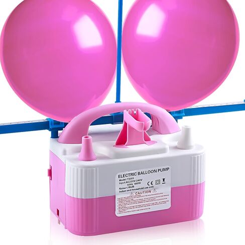 QIPUMP Balloon Pump Electric,110V 600W Balloon Blower Inflator Dual Nozzle Air Pump Balloons Inflator for Decoration, Party, Sport,Gifts:2 Balloon Tying Tools in Kuwait