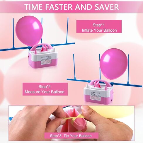 QIPUMP Balloon Pump Electric,110V 600W Balloon Blower Inflator Dual Nozzle Air Pump Balloons Inflator for Decoration, Party, Sport,Gifts:2 Balloon Tying Tools in Kuwait