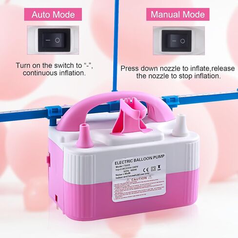 QIPUMP Balloon Pump Electric,110V 600W Balloon Blower Inflator Dual Nozzle Air Pump Balloons Inflator for Decoration, Party, Sport,Gifts:2 Balloon Tying Tools in Kuwait