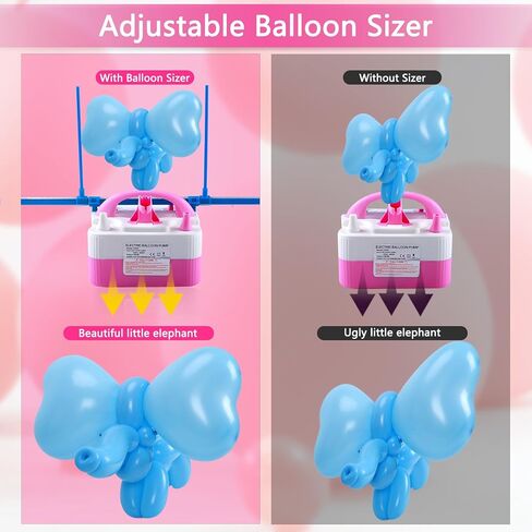QIPUMP Balloon Pump Electric,110V 600W Balloon Blower Inflator Dual Nozzle Air Pump Balloons Inflator for Decoration, Party, Sport,Gifts:2 Balloon Tying Tools in Kuwait