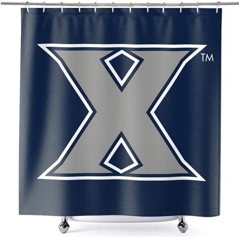 College Flags & Banners Co. Xavier Musketeers Shower Curtain with Rod Hooks Soft Micro Fiber Polyester in Saudi Arabia