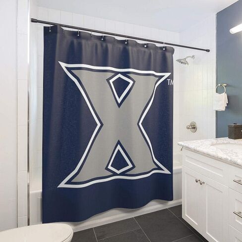 College Flags & Banners Co. Xavier Musketeers Shower Curtain with Rod Hooks Soft Micro Fiber Polyester in Saudi Arabia
