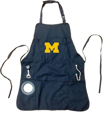 Team Sports America University of Michigan Grilling Apron | Bottle Opener and Insulated Beverage Holder | Adjustable Straps in Saudi Arabia