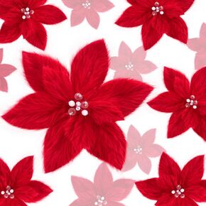Chunyin 8 Pcs Christmas Poinsettia Plush Christmas Tree Flowers Artificial Faux Flowers Decoration Christmas Tree Picks Poinsettia Ornaments for Xmas New Year Home Outdoor Decoration(White)