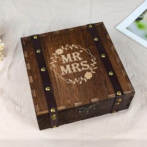 AZAZA Wedding Keepsake Box with Lid,Engagement Gifts for Couples,Bachelorette Gifts for Bride,Wedding Gifts for Couples 2024
