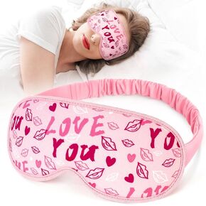 NPET Valentines Women Sleep Eye Mask, Valentines Love Red Heart Gifts Eye Mask for Women 3D Sleep Mask Countoured Cup Luxury Valentiens Holiday Gifts Idea Home Office Outdoor, Travel, Nap, Red