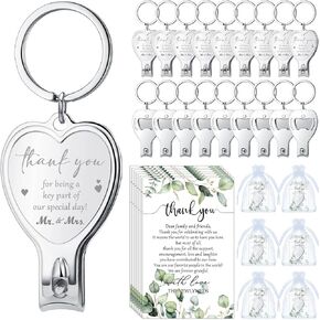 50 Sets Wedding Heart Multi Function Bottle Opener Nail Clipper Wedding Favors Wedding Cards White Organza Bags Wedding Souvenir for Guests Wedding Party Supplies Bridal Shower Gift