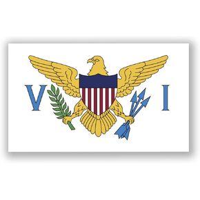 2-Pack Virgin Islands United States Flag Decal Sticker | 5-Inches by 3-Inches | Premium Quality Vinyl | PD569