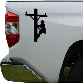 Rosie Decals Electrical Lineman Die Cut Vinyl Decal Sticker For Car Truck Motorcycle Window Bumper Wall Decor Size- [6 inch/15 cm] Tall Color- Gloss White