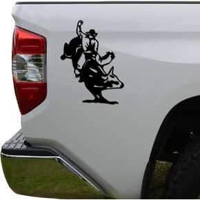 Rosie Decals Bullrider Bullriding Rodeo Cowboy Die Cut Vinyl Decal Sticker For Car Truck Motorcycle Window Bumper Wall Decor Size- [6 inch/15 cm] Tall Color- Gloss Black
