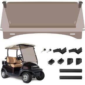 10L0L Golf Cart Windshield HD Shatterproof & Foldable Windproof for Golf Cart Club Car Precedent Since 2004 (Transparent)