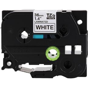 Brother P-Touch TZe-M261 Black Print on Matte White Label Tape 1.4" (36mm) Wide x 26.2’ (8m) Long