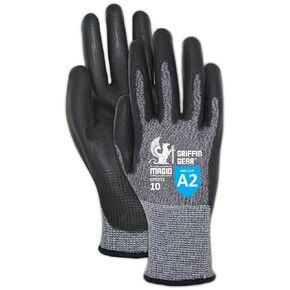 MAGID General Purpose Dry Grip Level A2 Cut Resistant Work Gloves, 36 PR, Polyurethane Coated, Size 8/M, 15-Gauge Hyperon Shell (GPD252)