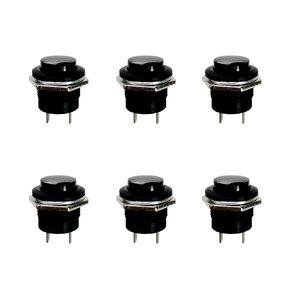6Pcs SPST 16mm R13-507 Normally Open Off(ON) 3A 250V AC Momentary Push Button Switch (Red)