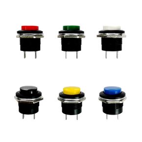 6Pcs SPST 16mm R13-507 Normally Open Off(ON) 3A 250V AC Momentary Push Button Switch (Red)