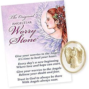 Angelstar Courage Angel Worry Stone, 1.5" H x 1.5" W, White