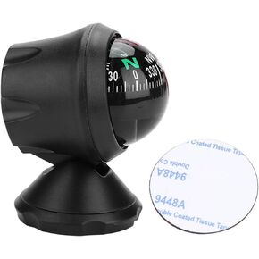 03 Vehicle Compass, Marine Compass, Black Electronic Adjustable Fast Response Adjustable Mounting Bracket Easy to Stick for Car Boat