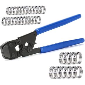 DUSICHIN Plier Pex Crimping Cinch Clamp Tool for Fastening Stainless Clamp Calibration Gauge Size from 3/8-inch to 1-Inch Meet the ASTM F2098 Standards DUS-501