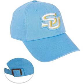 Desert Cactus Southern University Baseball Hat SU Jaguars Brimmed Embroirderd Hats Cap Adjustable Cloth Strap Adult (Style A) Blue