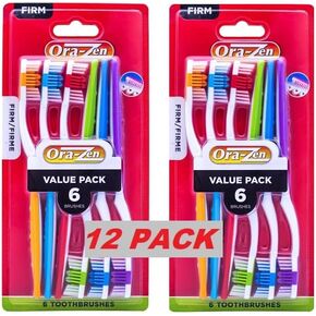 FRESHX Orazen Extra Hard and Firm Bristle Adult Toothbrush 12-Count