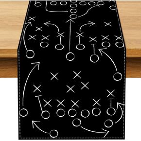 Football Touchdown Table Runner Tactical Guidance Boys Football Themed Birthday Party Supply Tailgate Party Decorations Home Kitchen Island Decor