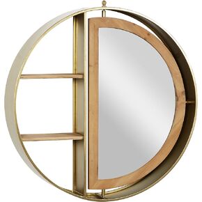 Deco 79 Wall Shelf, 28"L x 5"W x 27"H, Gold