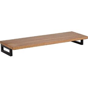 Kate and Laurel Lankford Modern Wood Wall Shelf, 24, Natural Wood and Black, Decorative Shelf for Storage and Display