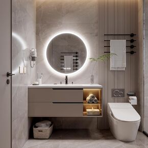 Round 24inches,led Mirror,Smart Mirror Bathroom, Bathroom Mirror with Blinds, 24 inches,Round,