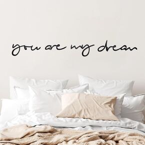 علامة You Are My Dream فوق ديكور جدار السرير - 35 بوصة × 5 بوصة معدنية لوحة فنية جدارية لديكور غرفة النوم، ديكورات حائط المزرعة لغرفة النوم، أسود in Kuwait