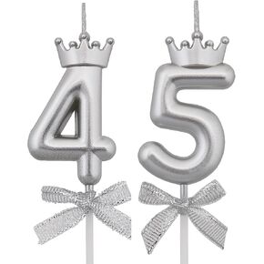 45 54 Birthday Candles, 45th 54th Cake Candles, Pink Birthday Number 45 54 Candles Cake Topper Decorations for Party Men Women