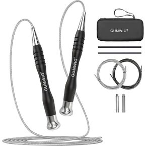 Speed Jump Rope, Removable Weighted Double Under Jumping Rope for Men, Trainning Skipping Rope for Women, Easy to Adjust Length with a Self-Locking System, Crossfit Fitness for Adults Kids