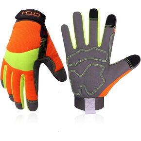 HLDD HANDLANDY Safety Work Gloves, Women Utility Work Gloves, UltraLight MultiFunctional Mechanic Gardening Construction DIY Work Gloves with Touchscreen (Medium, Pink)