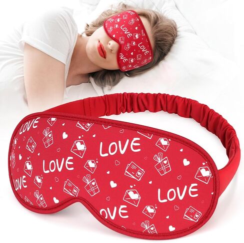 NPET Valentines Women Sleep Eye Mask, Valentines Love Red Heart Gifts Eye Mask for Women 3D Sleep Mask Countoured Cup Luxury Valentiens Holiday Gifts Idea Home Office Outdoor, Travel, Nap, Red in Kuwait